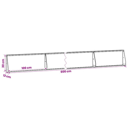 Keerwand 6 st 100 x 12 x 30 cm Staal Olijfgroen