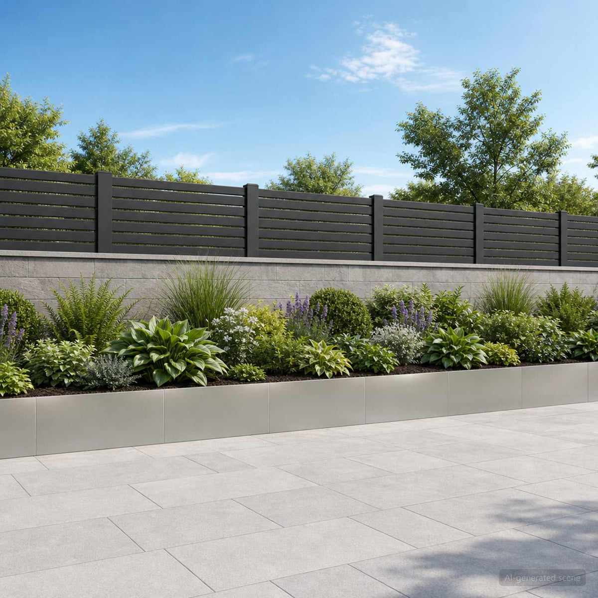 Keerwand 6 st 100 x 12 x 30 cm Roestvrij staal zilver