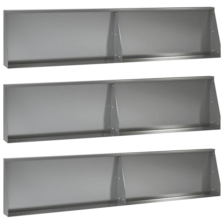 Keerwand 6 st 100 x 12 x 30 cm Gegalvaniseerd staal zilver