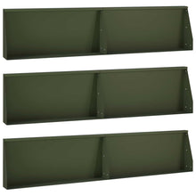 Keerwand 6 st 100 x 12 x 40 cm Staal Olijfgroen