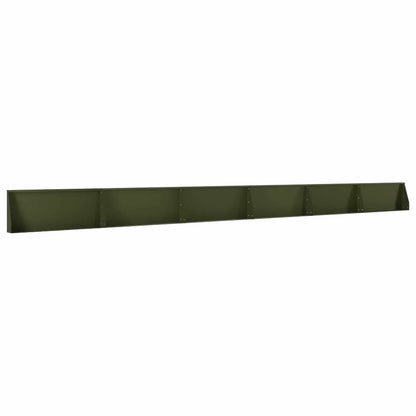 Keerwand 6 st 100 x 12 x 40 cm Staal Olijfgroen