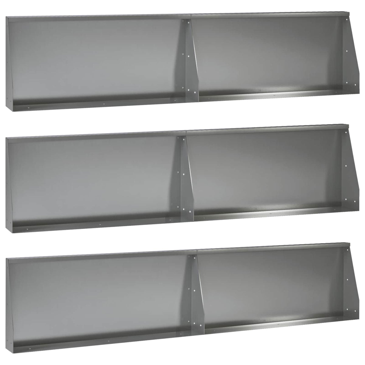 Keerwand 6 st 100 x 12 x 40 cm Gegalvaniseerd staal zilver