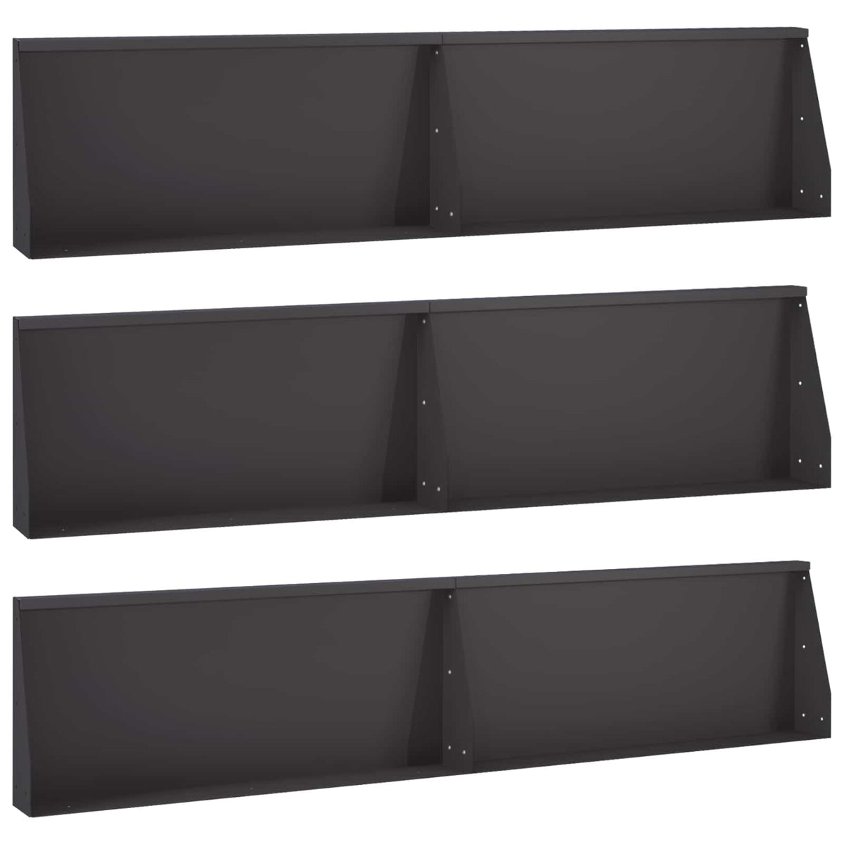 Keerwand 6 st 100 x 12 x 50 cm Staal Zwart