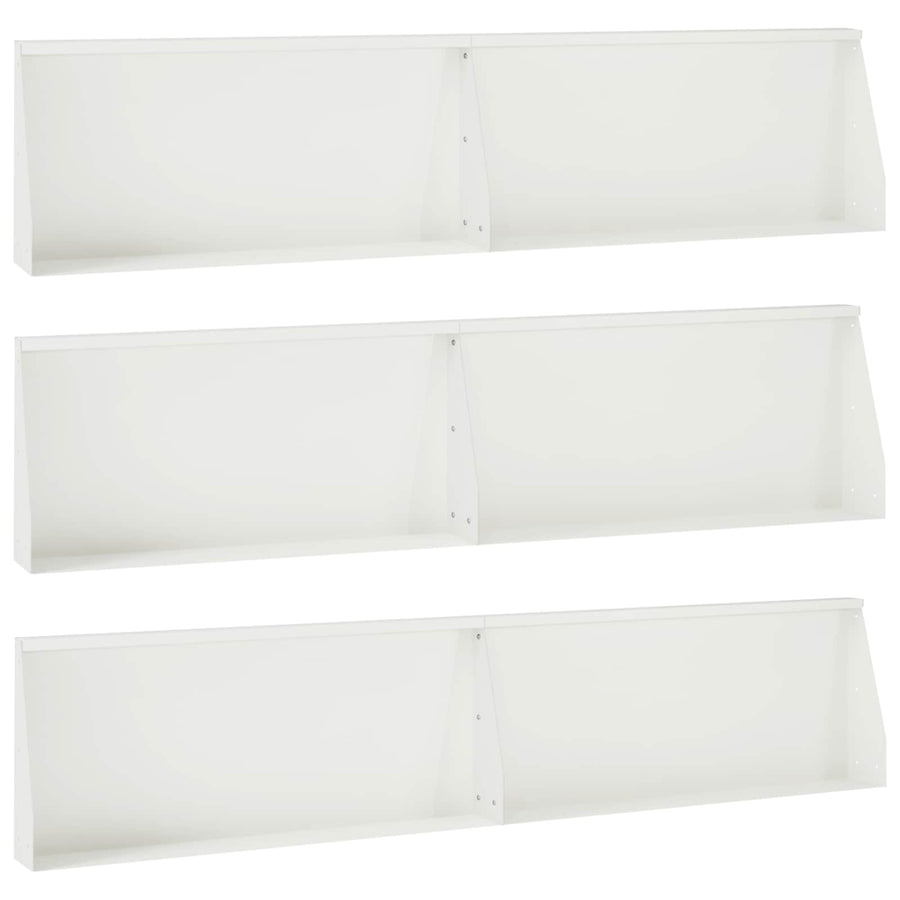 Keerwand 6 st 100 x 12 x 50 cm Staal Wit