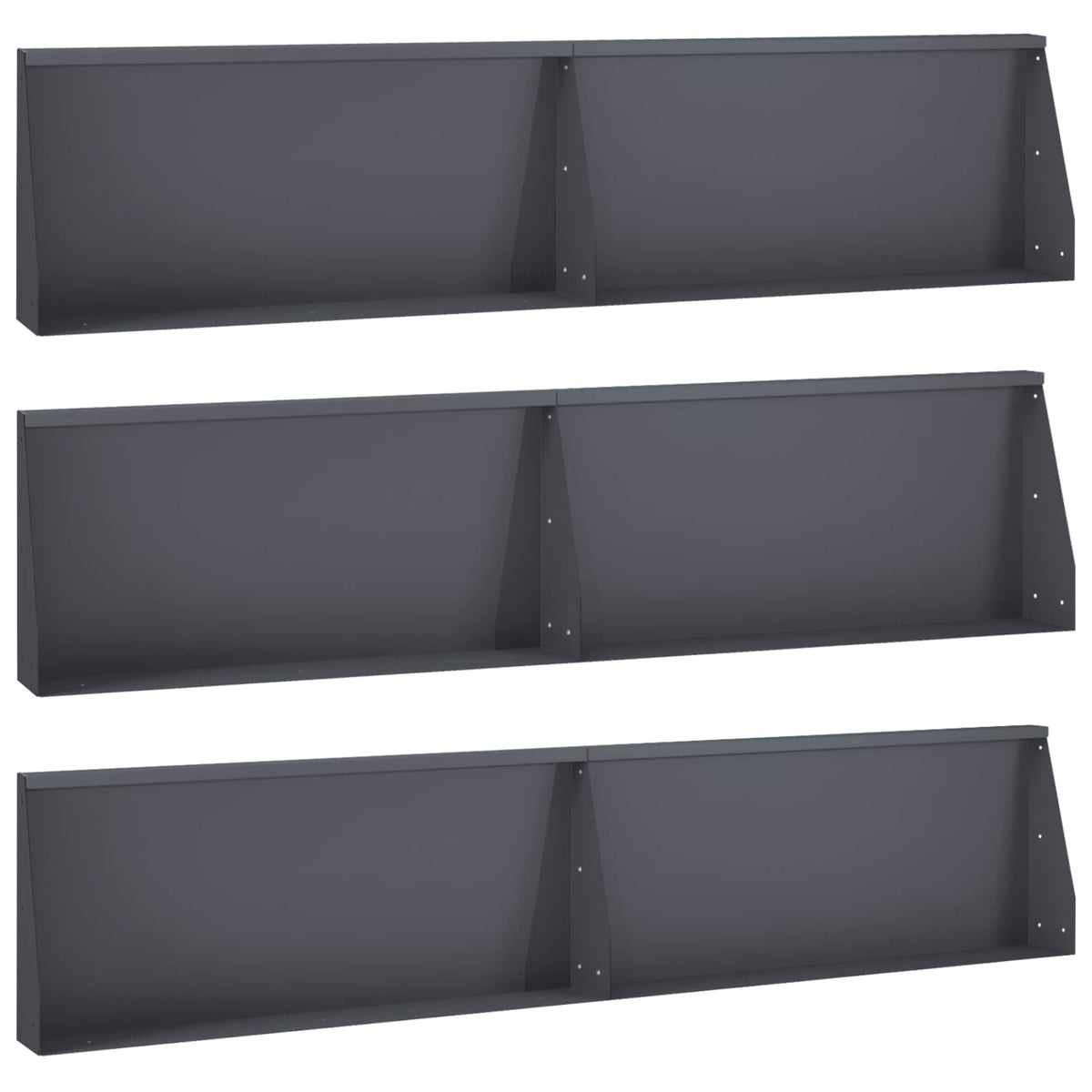 Keerwand 6 st 100 x 12 x 50 cm Staal Antraciet