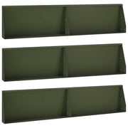 Keerwand 6 st 100x12x50 cm staal olijfgroen