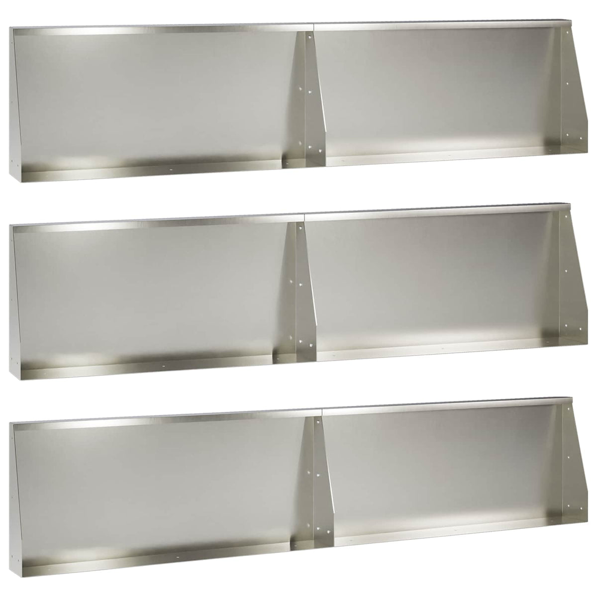 Keerwand 6 st 100 x 12 x 50 cm Roestvrij staal zilver
