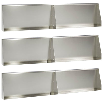 Keerwand 6 st 100 x 12 x 50 cm Roestvrij staal zilver