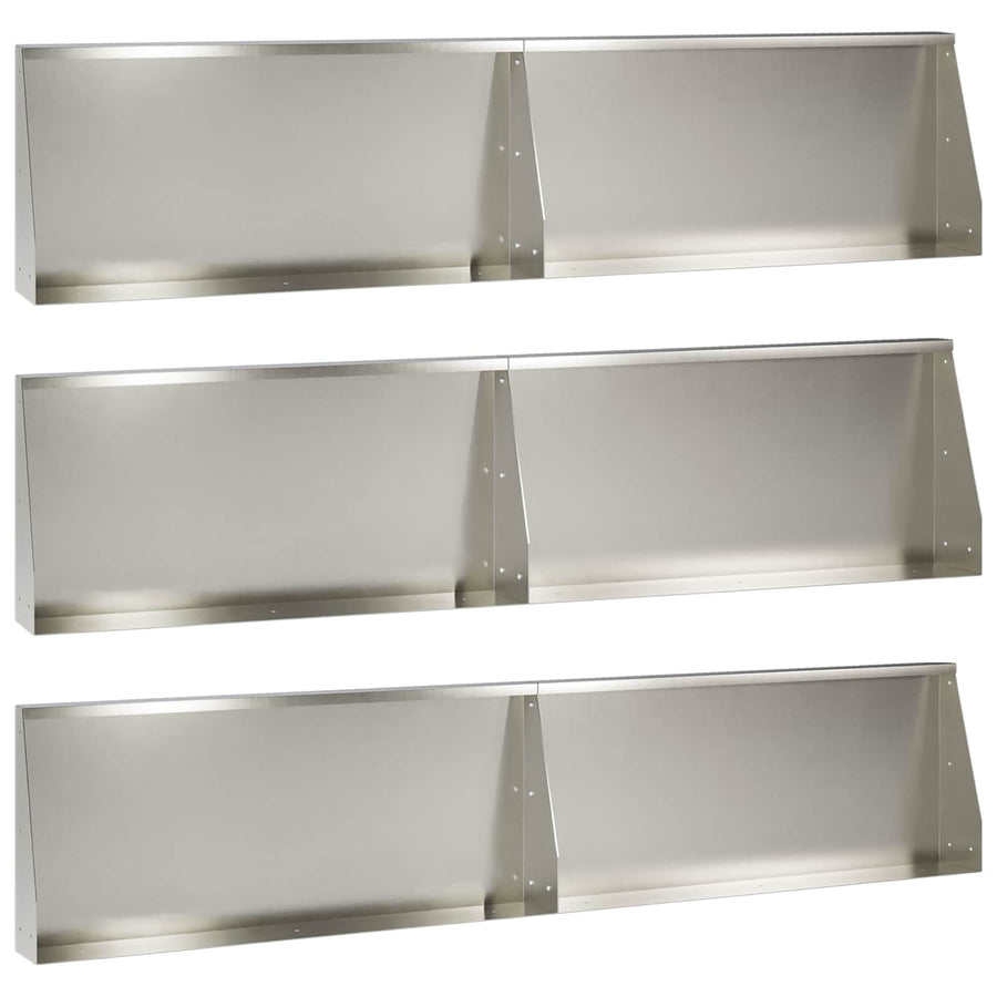 Keerwand 6 st 100 x 12 x 50 cm Roestvrij staal zilver
