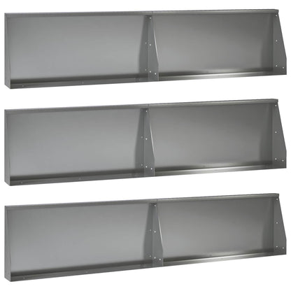 Keerwand 6 st 100 x 12 x 50 cm Gegalvaniseerd staal zilver