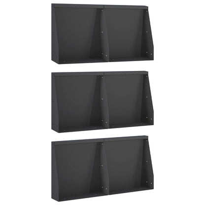 Keerwand 6 st 40 x 12 x 30 cm Staal Zwart