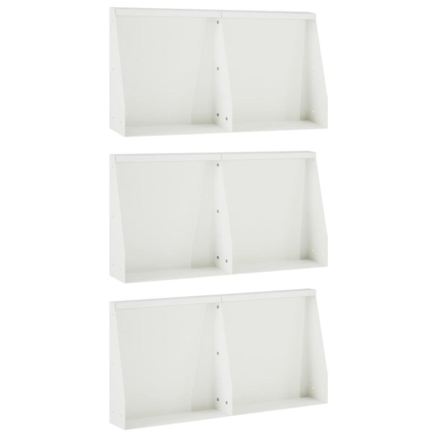 Keerwand 6 st 40 x 12 x 30 cm Staal Wit