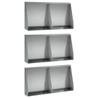 Keerwanden staal 6 st 40x12x30 cm zilver