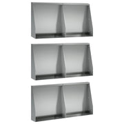 Keerwanden staal 6 st 40x12x30 cm zilver