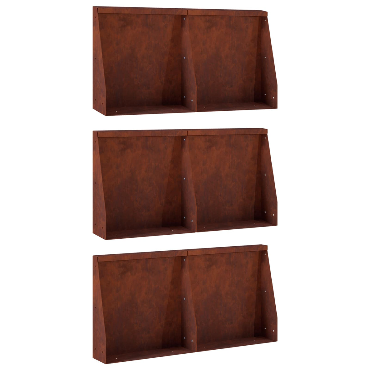 Keerwand 6 st 40 x 12 x 30 cm weervast staal Roestkleurig