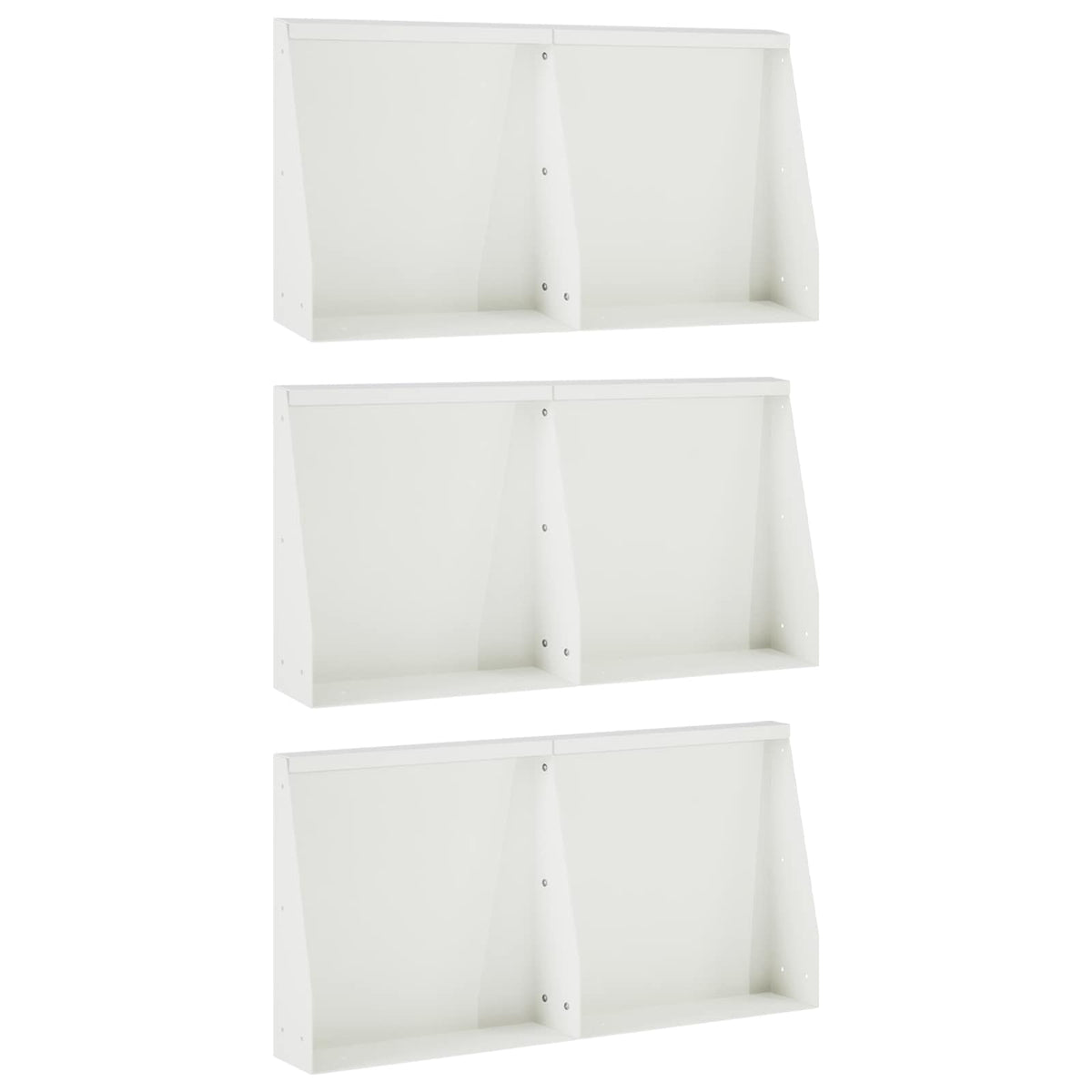 Keerwand 6 st 40 x 12 x 40 cm Staal Wit