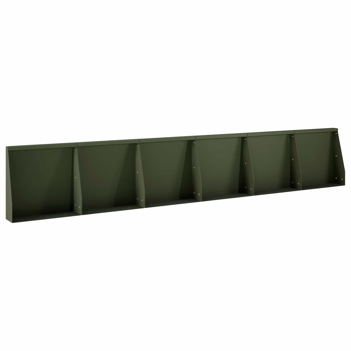 Keerwand 6 st 40 x 12 x 40 cm Staal Olijfgroen