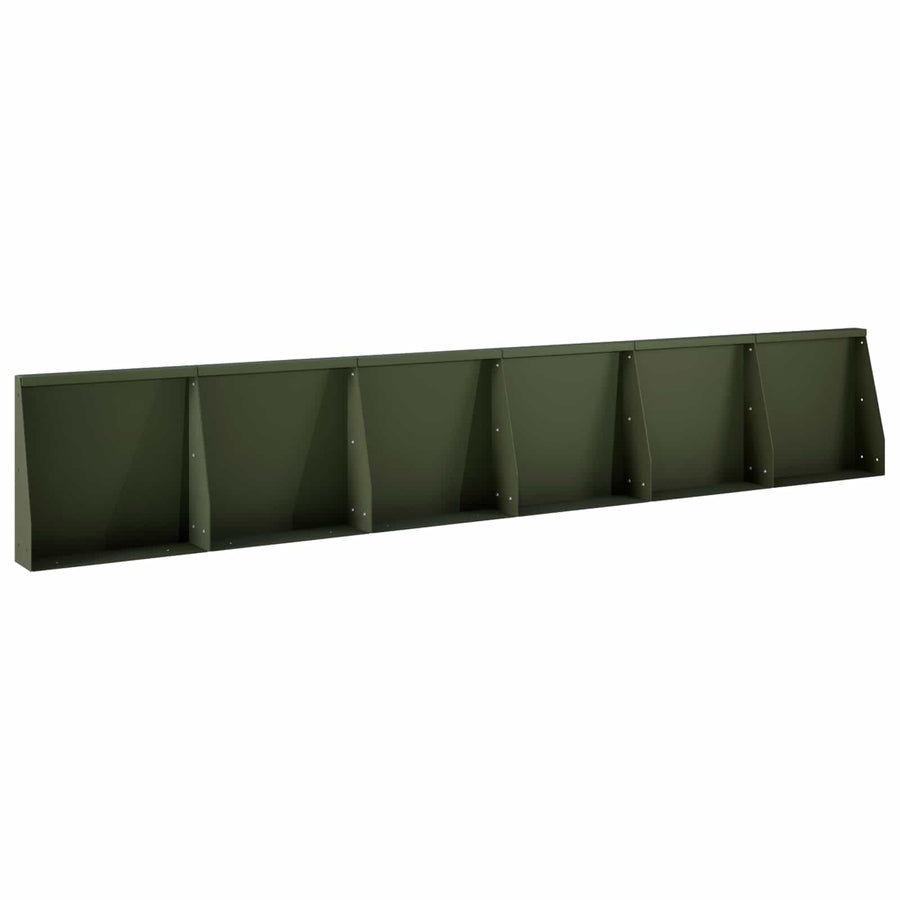 Keerwand 6 st 40 x 12 x 40 cm Staal Olijfgroen