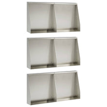 Keerwand 6 st 40 x 12 x 40 cm Roestvrij staal zilver