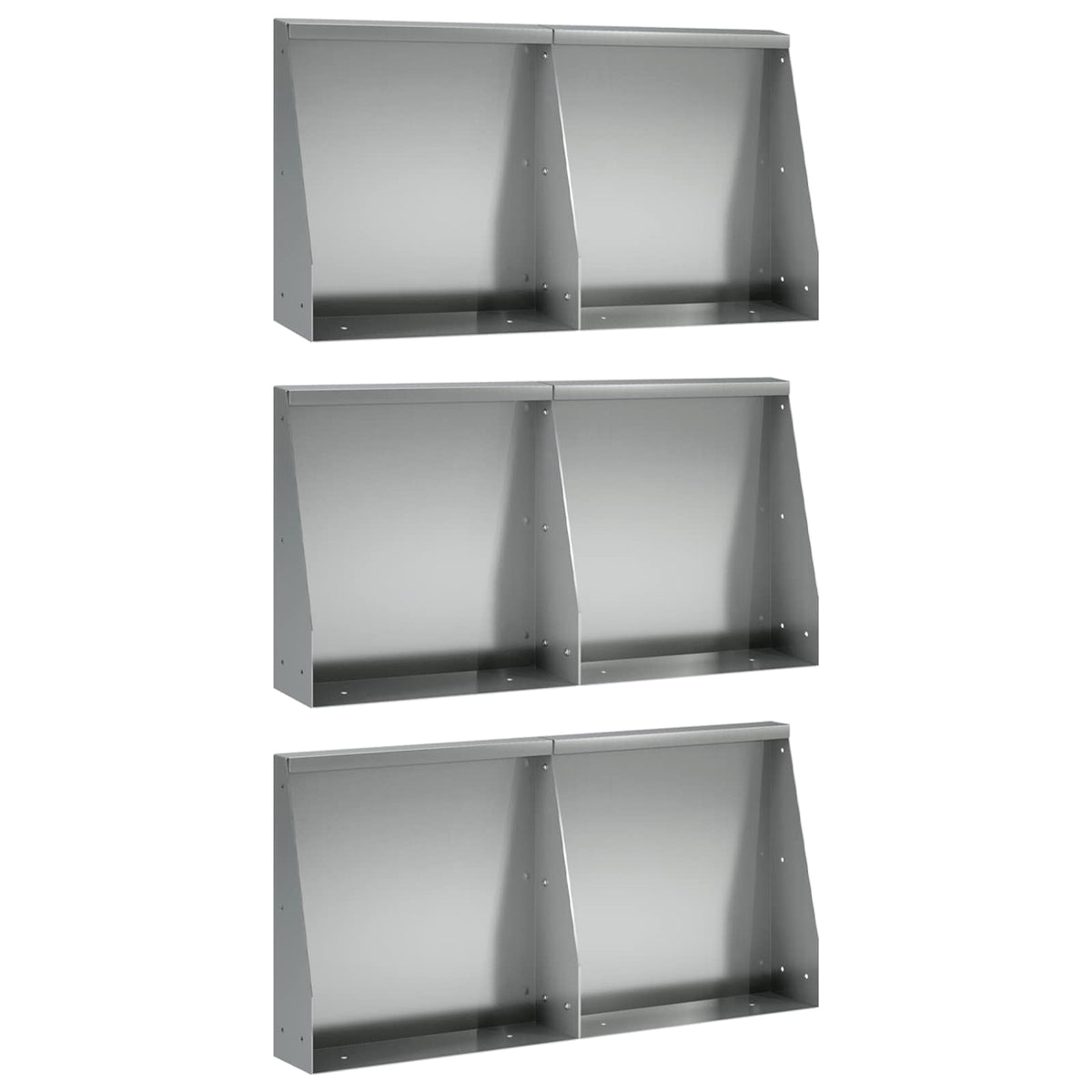 Keerwand 6 st 40 x 12 x 40 cm Gegalvaniseerd staal zilver