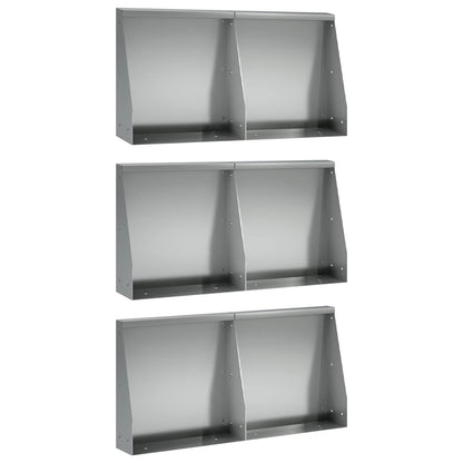 Keerwand 6 st 40 x 12 x 40 cm Gegalvaniseerd staal zilver