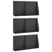 Keerwanden staal 6 st 40x12x50 cm zwart