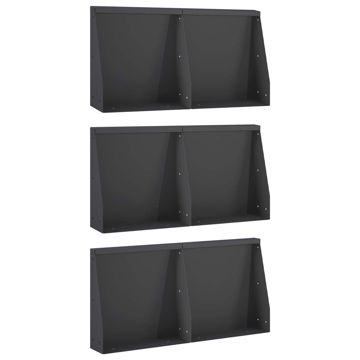 Keerwand 6 st 40 x 12 x 50 cm Staal Zwart