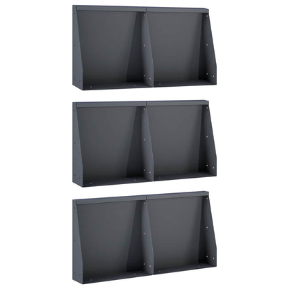 Keerwand 6 st 40 x 12 x 50 cm Staal Antraciet