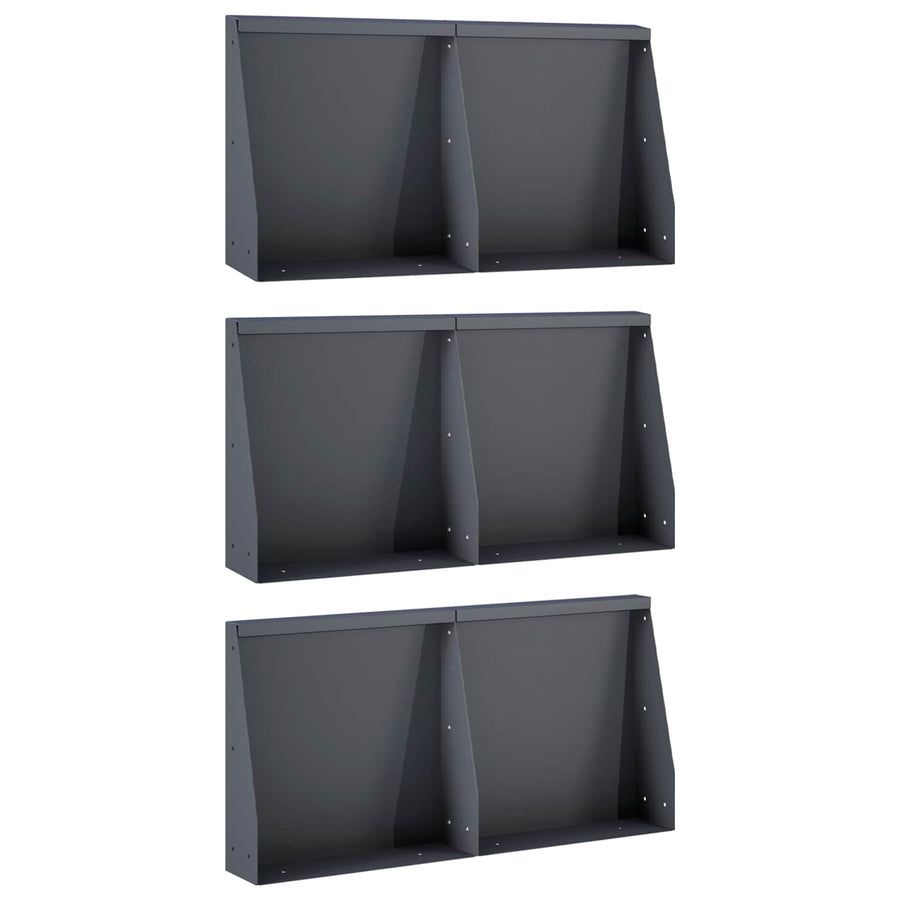 Keerwand 6 st 40 x 12 x 50 cm Staal Antraciet