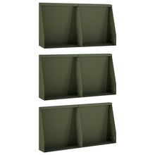 Keerwand 6 st 40 x 12 x 50 cm Staal Olijfgroen