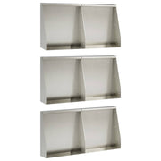 Keerwand 40x12x50 cm roestvrij staal zilver 6 stuks