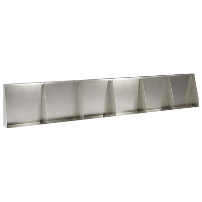 Keerwand 6 st 40 x 12 x 50 cm Roestvrij staal zilver