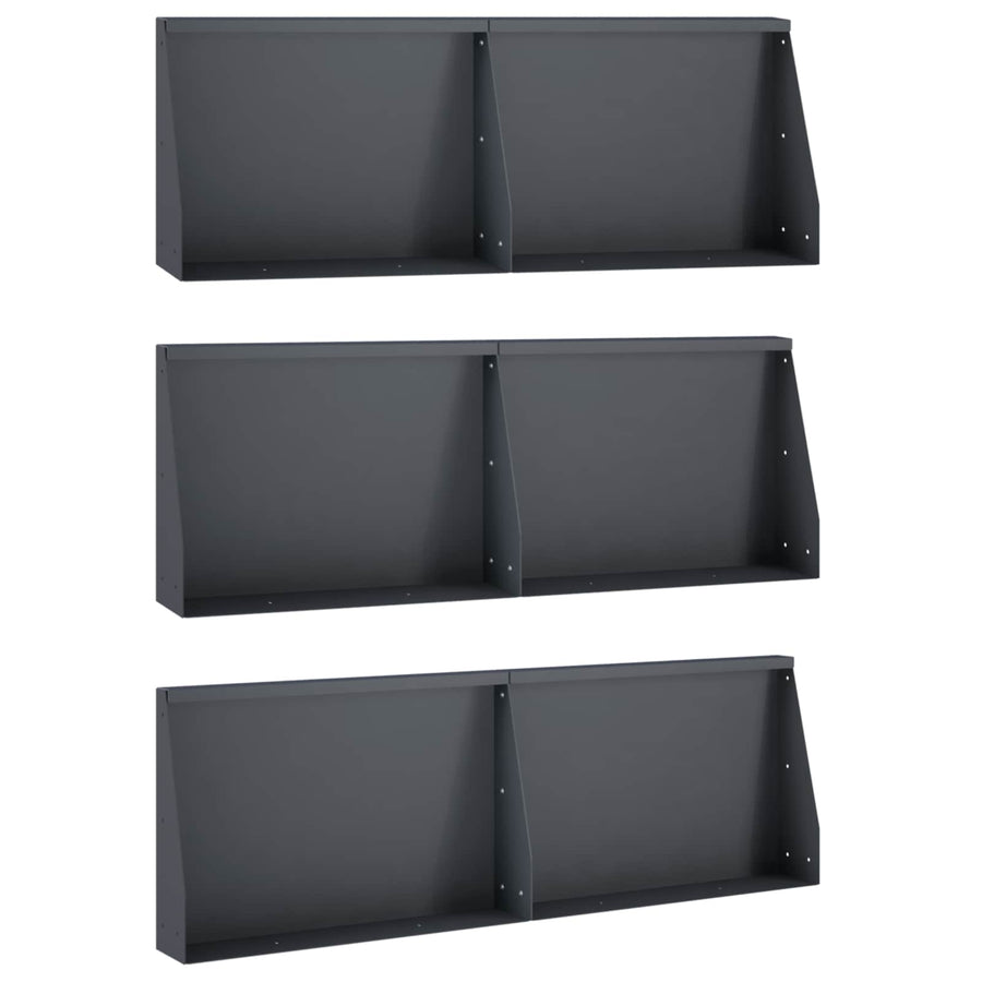 Keerwand 6 st 60 x 12 x 30 cm Staal Antraciet