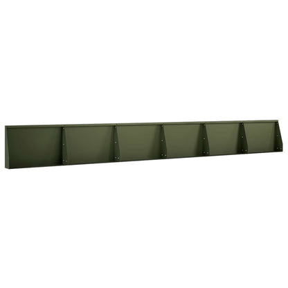 Keerwand 6 st 60 x 12 x 30 cm Staal Olijfgroen