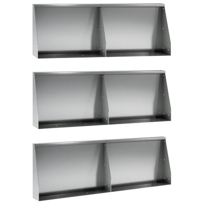 Keerwand 6 st 60 x 12 x 30 cm Gegalvaniseerd staal zilver