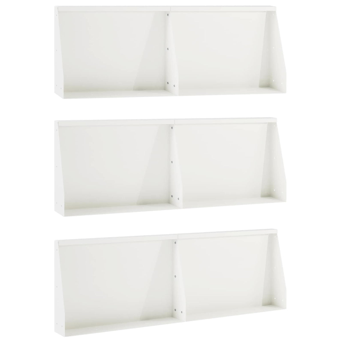 Keerwand 6 st 60 x 12 x 40 cm Staal Wit