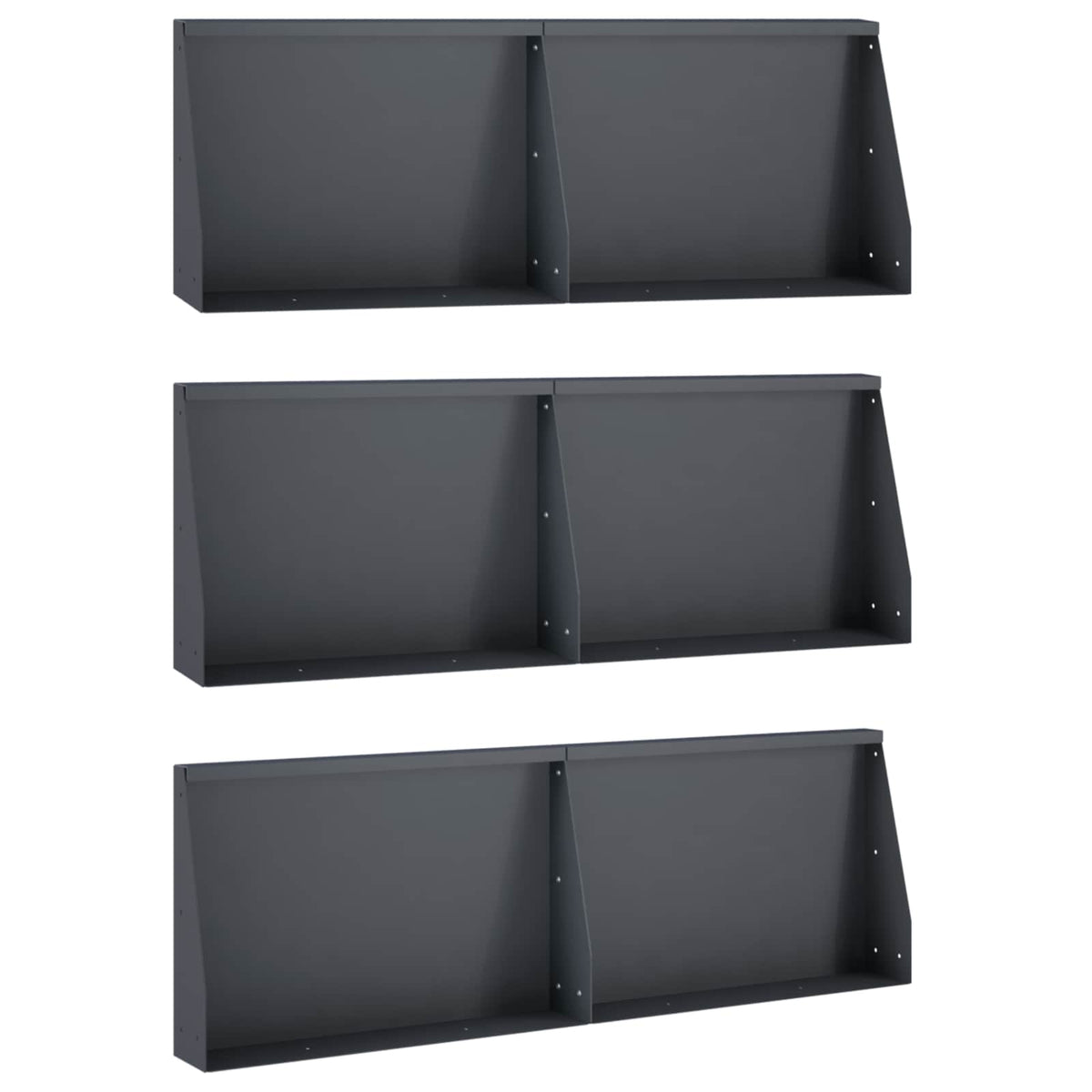 Keerwand 6 st 60 x 12 x 40 cm Staal Antraciet