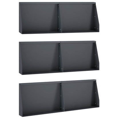 Keerwand 6 st 60 x 12 x 40 cm Staal Antraciet