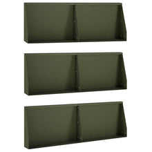 Keerwand 6 st 60 x 12 x 40 cm Staal Olijfgroen