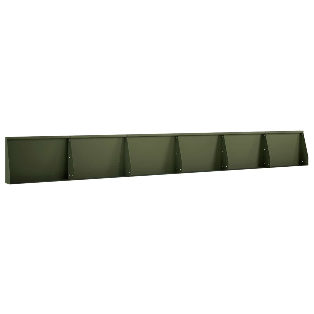 Keerwand 6 st 60 x 12 x 40 cm Staal Olijfgroen