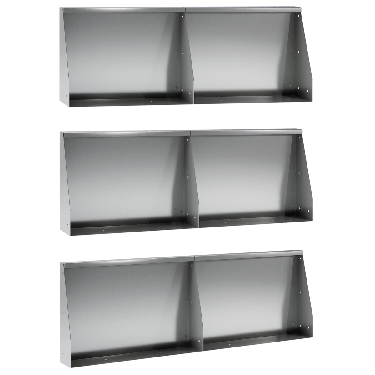 Keerwand 6 st 60 x 12 x 40 cm Gegalvaniseerd staal zilver