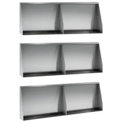 Keerwand 6 st 60x12x40 cm gegalvaniseerd staal zilver