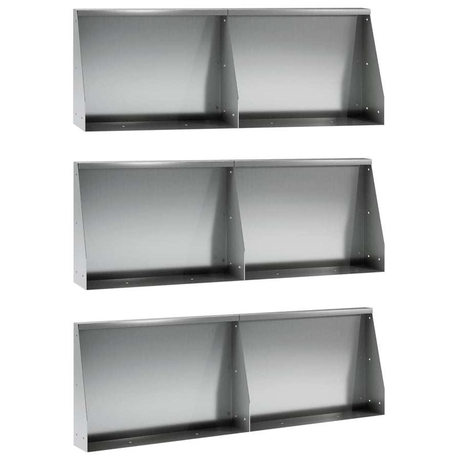 Keerwand 6 st 60 x 12 x 40 cm Gegalvaniseerd staal zilver