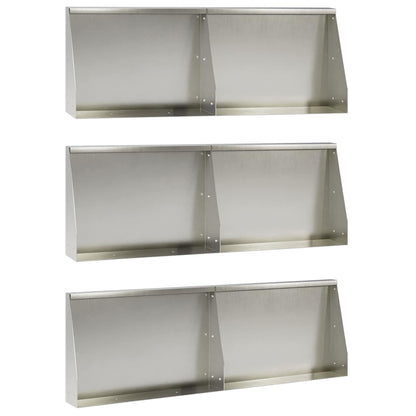 Keerwand 6 st 60 x 12 x 50 cm Roestvrij staal zilver