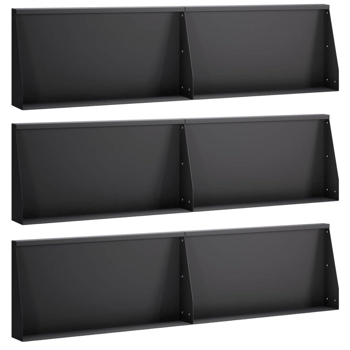 Keerwand 6 st 80 x 12 x 30 cm Staal Zwart