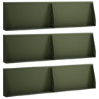 Keerwand 6 st 80x12x30 cm staal olijfgroen