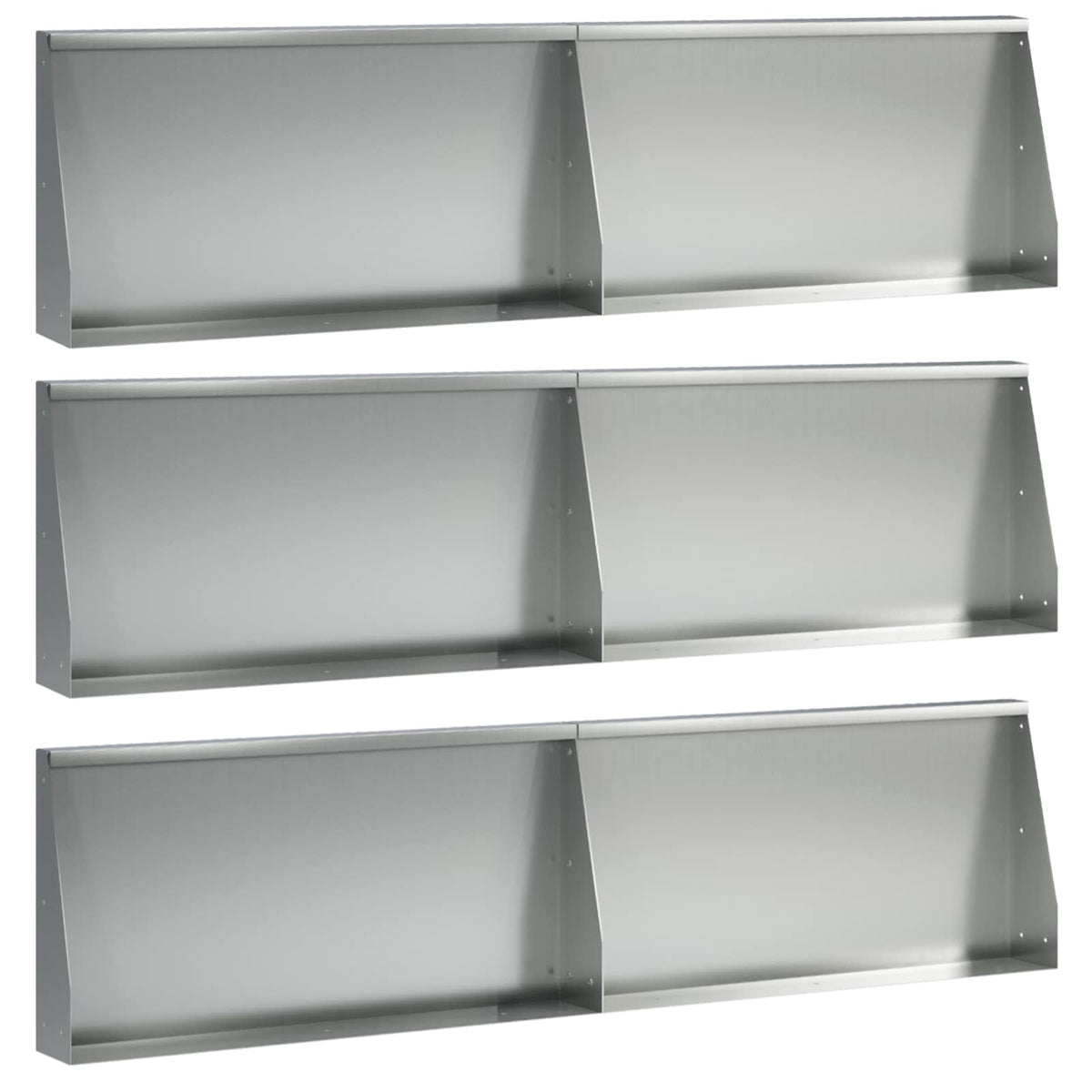 Keerwand 6 st 80 x 12 x 30 cm Gegalvaniseerd staal zilver