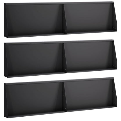 Keerwand 6 st 80 x 12 x 40 cm Staal Zwart