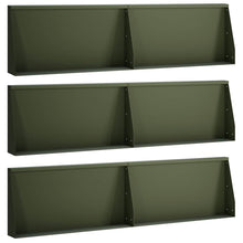 Keerwand 6 st 80 x 12 x 40 cm Staal Olijfgroen