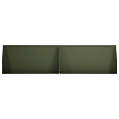 Keerwand 6 st 80 x 12 x 40 cm Staal Olijfgroen
